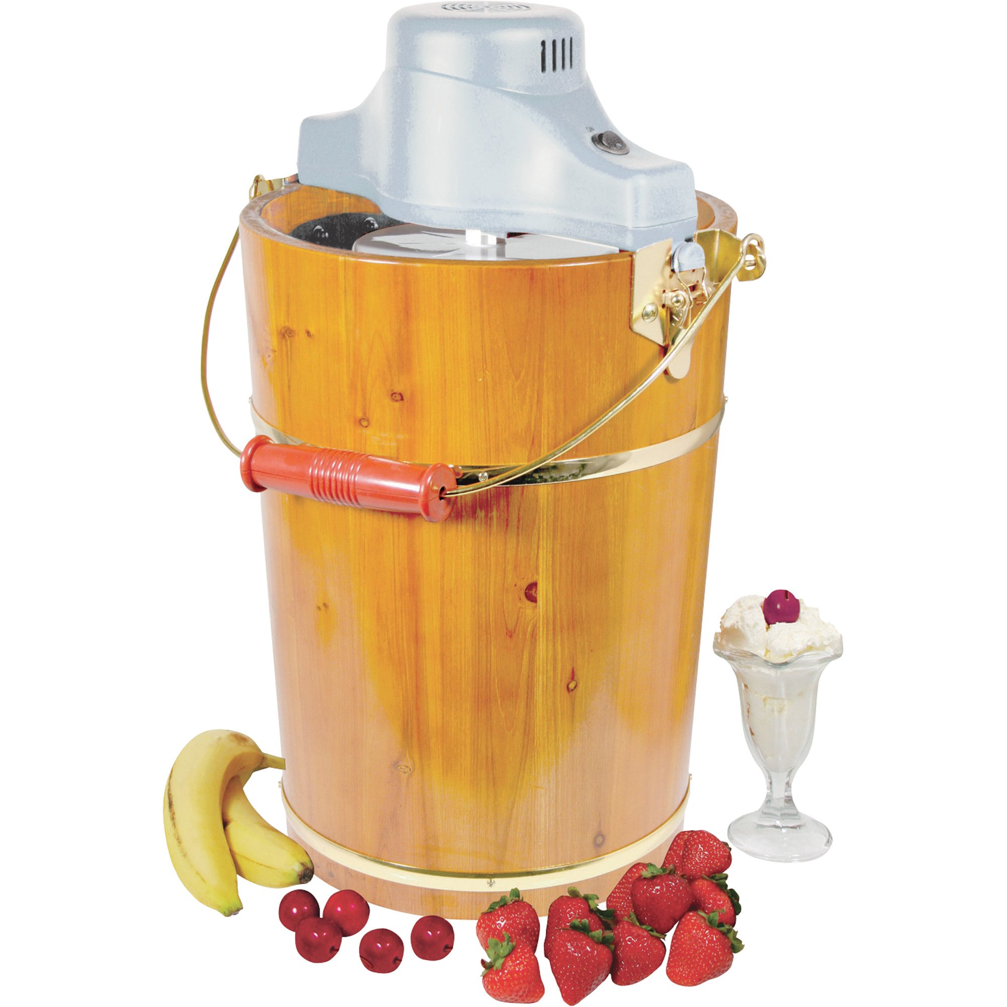 6-Quart Ice Cream Maker with Dual Electric and Hand Crank
